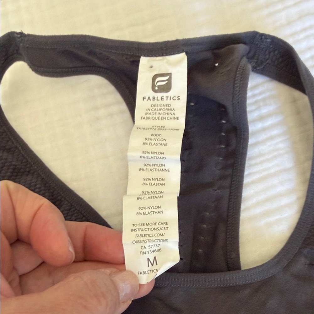 Fabletics charcoal gray Racerback Performance Tank - Picture 2 of 3